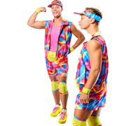 Roller Ken Costume Adulte Officiel Barbie Costume Déguisement Hommes Néon 80s 9