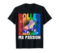Roller Ma Passion Tshirt Rolleur Quad 4 Roues Vintage Retro T-Shirt