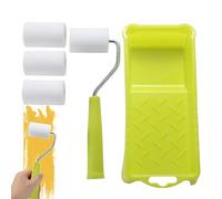 Roller Paint Brush Kit - Combo Mini Paint Kit With Paints Tray | Handheld Clean-Cut Paints Edger With Handle, Interior Brushes For Indoor, Ceiling, Wall