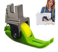 Roller Presser Foot - Pied De Droite, Marche À Aiguille Unique | Roue pour Denim Et Cuir, Tissu De Coton De Soie pour Machines À De Précision Activité De Broderie Trapu