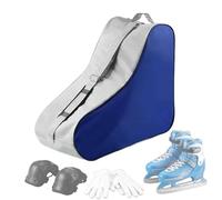 Roller Skate Bag - Large Adjustable Backpack Carrier for Shoes Cheer | Multi-Functional Skating Gear Bag with Zipper, Breathable Mesh Pockets, Portable Storage, 36.5x20x42.5cm Black Red Blue Pink