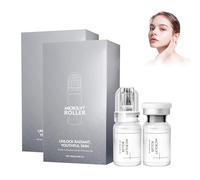 Roller Système de Rouleau à Micronéedles, Régénération Cutanée Visage, Sérum pour Peau Lisse, Soin Visage avec Sérum, Solution Anti-Âge, Traitement Raffermissant et Lissant - Lot de 2