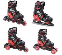 Roller transformable 4 en 1 - RAVEN - SINGER CROXER - Enfant - Blanc/Noir/Rouge - Patin à glace inclus 33/36