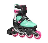 Rollerblade Microblade XT Rollers en Ligne pour Fille, Rollers de Fitness, Noir/Vert océan, Pointure 33-36,5