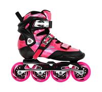 Rollers De Course Réglables for Garçons Et Filles, Professionnels en Fibre De Carbone for Adultes avec Roulements ABEC-9 De Haute Précision, Rollers De Course Haute Performance(Rose,30-32)