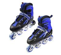 Rollers en Ligne pour Enfants et Filles - Réglable - avec Roues LED Lumineuses - pour Homme et Femme - pour Enfants et Adultes-Code M - Bleu (Taille 35-38)