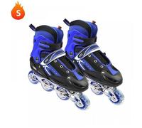 Rollers en ligne QUIIENCLEE patins à roulettes d'extérieur réglables enfant taille S châssis en aluminium bleu 32