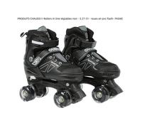 Rollers in line réglables noir - S 27-31 - roues en pvc flash - QUIIENCLEE - FASIKE S