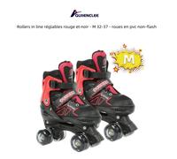 Rollers in line réglables QUIIENCLEE - rouge noir - M 27-31 - roues en pvc non clignotantes M