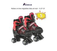 Rollers in line réglables QUIIENCLEE - Rouge - S 27-31 - Double rangée de roues non-flash S