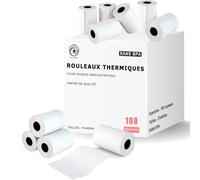 Rollgenio rouleau de papier thermique premium de 57 x 40 mm pour reçu de caisse pour machine à cartes de crédit POS, PDQ,EPOS [Paquet de 100 200 300 400 500] (500)