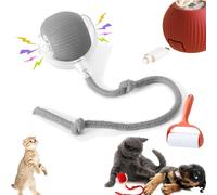 Rollie Jouet pour animal domestique Jouet interactif pour chat d'intérieur Balle intelligente rechargeable par USB pour chiens et chats (rouge, rouge-gris, avec réveil)