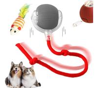 Rollie Pet Smart Chase Ball, RolliePet Smart Chase Pet Toy, Active Rolling Ball with Tail for Dogs, Interactive Toys for Indoor Cats, Rechargeable & Long-Lasting (Gray Red)