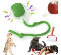 Rollie Pet Toy, Rollie Pet Cat Toy, Interactive Cat Toy for Indoor Cats, Smart Interactive Pet Toy Ball, USB Rechargeable Automatic Rolling Pet Ball for Dogs and Cats (Green, with Wake)