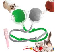 Rollie Pet Toy, Spinkit Cat Toy, Smart Interactive Pet Toy Ball, Active Rolling Ball with Tail for Dogs, Electric Cat Ball with Rope, Self Moving Cat Toy (Green, Grey, Without Wake)