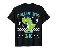 Rollin Into 3K Dinosaur First Day of K3 Kid I'm Ready for 3K T-Shirt