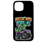 Rollin' Into Pre-K T-Rex Monster Truck New School Boys Coque pour iPhone 15