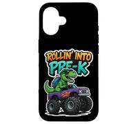 Rollin' Into Pre-K T-Rex Monster Truck New School Boys Coque pour iPhone 16