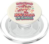 Rollin' Through 100 Days of School Cute Bunny Teacher Girl PopSockets PopGrip pour MagSafe