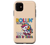 Rollin Through 100 Days of School Unicorn 100th Day Girls Coque pour iPhone 11