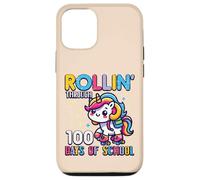 Rollin Through 100 Days of School Unicorn 100th Day Girls Coque pour iPhone 12/12 Pro
