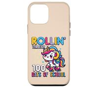 Rollin Through 100 Days of School Unicorn 100th Day Girls Coque pour iPhone 12 Mini