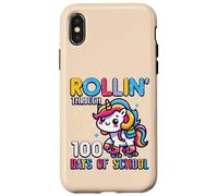 Rollin Through 100 Days of School Unicorn 100th Day Girls Coque pour iPhone X/XS