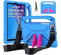 RollinCase Coque Enfant pour 2020 Lenovo Tab M10 HD 2nd Gen 10.1 Pouces Tablet (TB-X306F/X306X), Léger Anti-dérapants Housse avec Poignée et avec bandoulière, Bleu