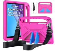 RollinCase Coque Enfant pour 2020 Lenovo Tab M10 HD 2nd Gen 10.1 Pouces Tablet (TB-X306F/X306X), Léger Anti-dérapants Housse avec Poignée et avec bandoulière, Rose