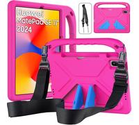 RollinCase Coque Enfant pour Huawei MatePad SE 11 Pouces Tablet 2024, Léger Anti-dérapants Housse avec Poignée et avec bandoulière, Magenta