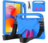 RollinCase Coque Enfant pour Huawei MatePad SE 11 Pouces Tablet 2024, Léger Anti-dérapants Housse avec Poignée et avec bandoulière, Bleu