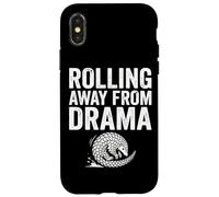 Rolling Away from Drama Funny Pangolin Pun Pun Sarcasm Coque pour iPhone X/XS