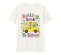 Rolling Back to School Cute Animals Bus First Day T-Shirt Haut de Gamme