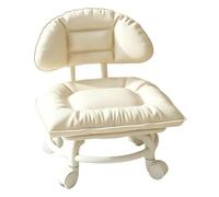 Rolling Backrest Chair, Mobile PU Leather Thick Cushion Padded Seat | Mobile Seating For Homes, Garages, Shops, Libraries, Studios, Pedicure Areas, Childcare, Cleaning, And Household Tasks.