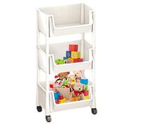 Rolling Book Cart - Étagère de rangement multi-niveaux - Organisateur de livres haute performance - Rack à livres en métal robuste avec roues - Chariot de rangement avec grande capacité pour