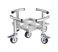 Rolling Bucket Dolly with Swivel Casters, Stainless Steel Flower Pot Moving Tray, Adjustable Inner Diameter Design, with 5 Casters, Load 200-300kg, for Home, Warehouse(Small)