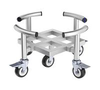 Rolling Bucket Dolly with Swivel Casters, Stainless Steel Flower Pot Moving Tray, Adjustable Inner Diameter Design, with 5 Casters, Load 200-300kg, for Home, Warehouse(Large)