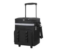 Rolling Cooler Bag - Portable Insulated Tote with Wheels | Large Leakproof Ice Chest | 35L Waterproof Liner Rolling Cooler for Outdoor Beach Travel Picnic Fishing Tailgating Road Trip Party Pools