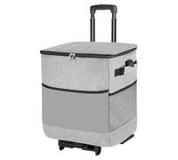 Rolling Cooler, Compact Insulated Cart with Wheels for Lunch Storage and Travel Use, Smart Cooler for Patio, Camping, Fishing, Outdoor, Picnic, Road, Beach, Trip, Party, 95.5x35x28cm