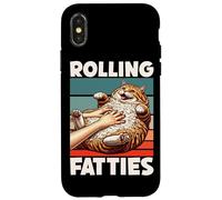 Rolling Fatties - Chaton rétro Amusant pour Amoureux des Chats Coque pour iPhone X/XS