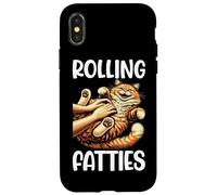 Rolling Fatties - Chaton rétro Amusant pour Amoureux des Chats Coque pour iPhone X/XS