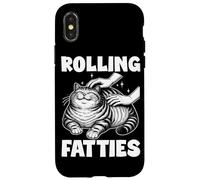 Rolling Fatties - Chaton rétro Amusant pour Amoureux des Chats Coque pour iPhone X/XS