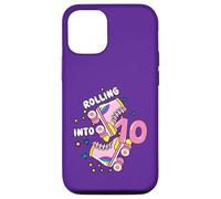 Rolling Into 10 Birthday Roller Skater Boys Girls Kids Bday Coque pour iPhone 12/12 Pro