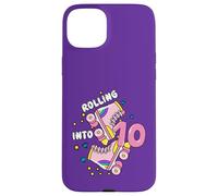 Rolling Into 10 Birthday Roller Skater Boys Girls Kids Bday Coque pour iPhone 15 Plus