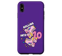 Rolling Into 10 Birthday Roller Skater Boys Girls Kids Bday Coque pour iPhone XS Max