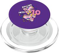 Rolling Into 10 Birthday Roller Skater Boys Girls Kids Bday PopSockets PopGrip pour MagSafe