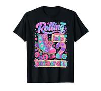 Rolling Into 2 Years Old Roller Skating Girl 2nd Birthday T-Shirt