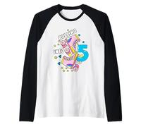 Rolling Into 5 Birthday Roller Skater pour garçons, Filles et Enfants Manche Raglan
