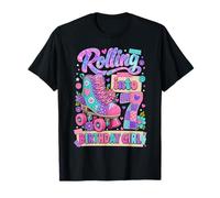 Rolling Into 7 Years Old Roller Skating Girl 7th Birthday T-Shirt