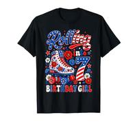 Rolling Into 7th Birthday Girl Patriotic Roller Skate Party T-Shirt